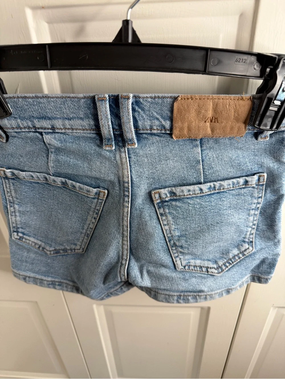 Zara Light Blue Denim Kids' Shorts with Front Patch Pockets